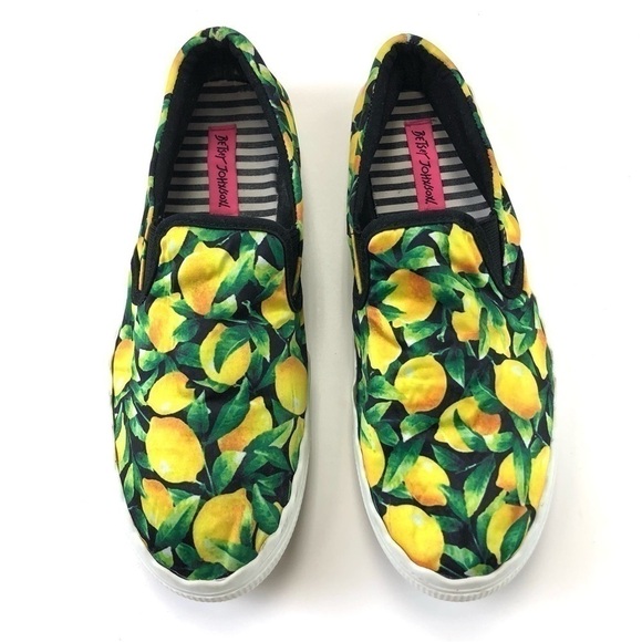 𝅺betsey Johnson Emmett lemon print sneaker loafers Size 10 - Picture 2 of 9
